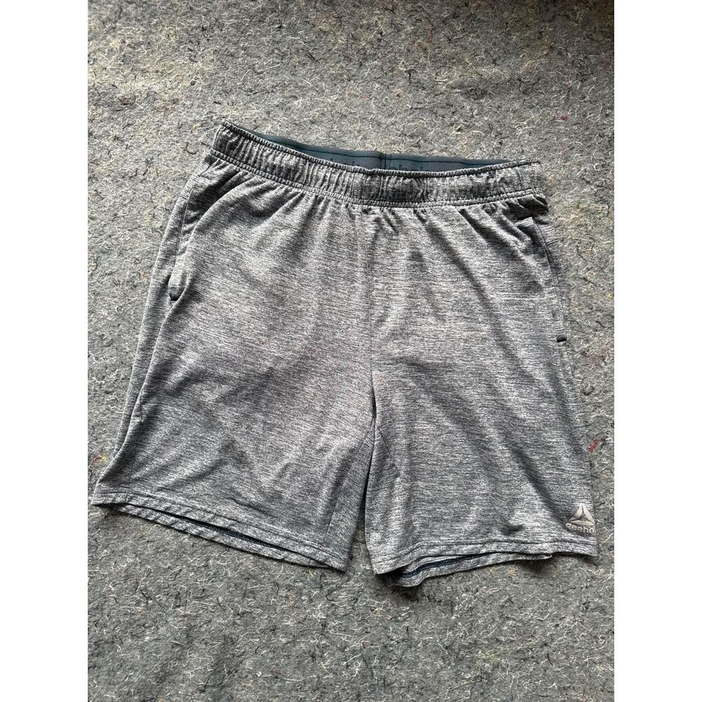 Reebok Men’s Gray Heather Athletic Shorts Drawstring Workout Running Size Small
